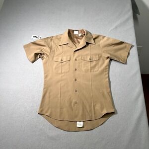 Flying Cross US Navy Uniform Shirt‎ Mens Medium Khaki Short Sleeve Authentic